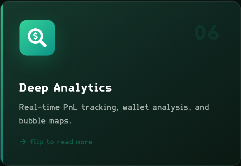 GDEX Pro Deep Analytics feature — real-time PnL tracking, wallet analysis and bubble maps